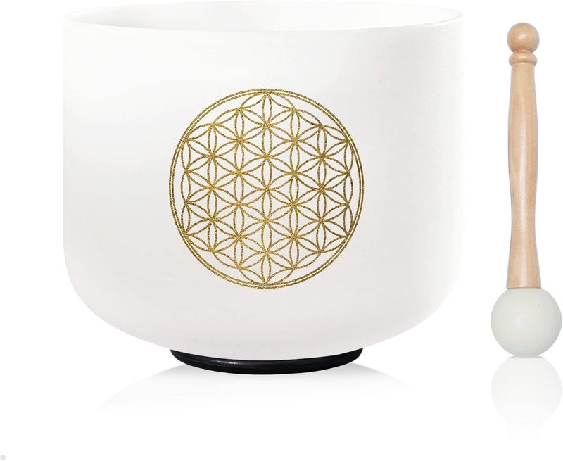 CVNC 528HZ C Note 8 Inch Flower Of Life Crystal Singing Bowl Meditation Sound Bath Sound Healing Chakra Singing Bowl - Image 1